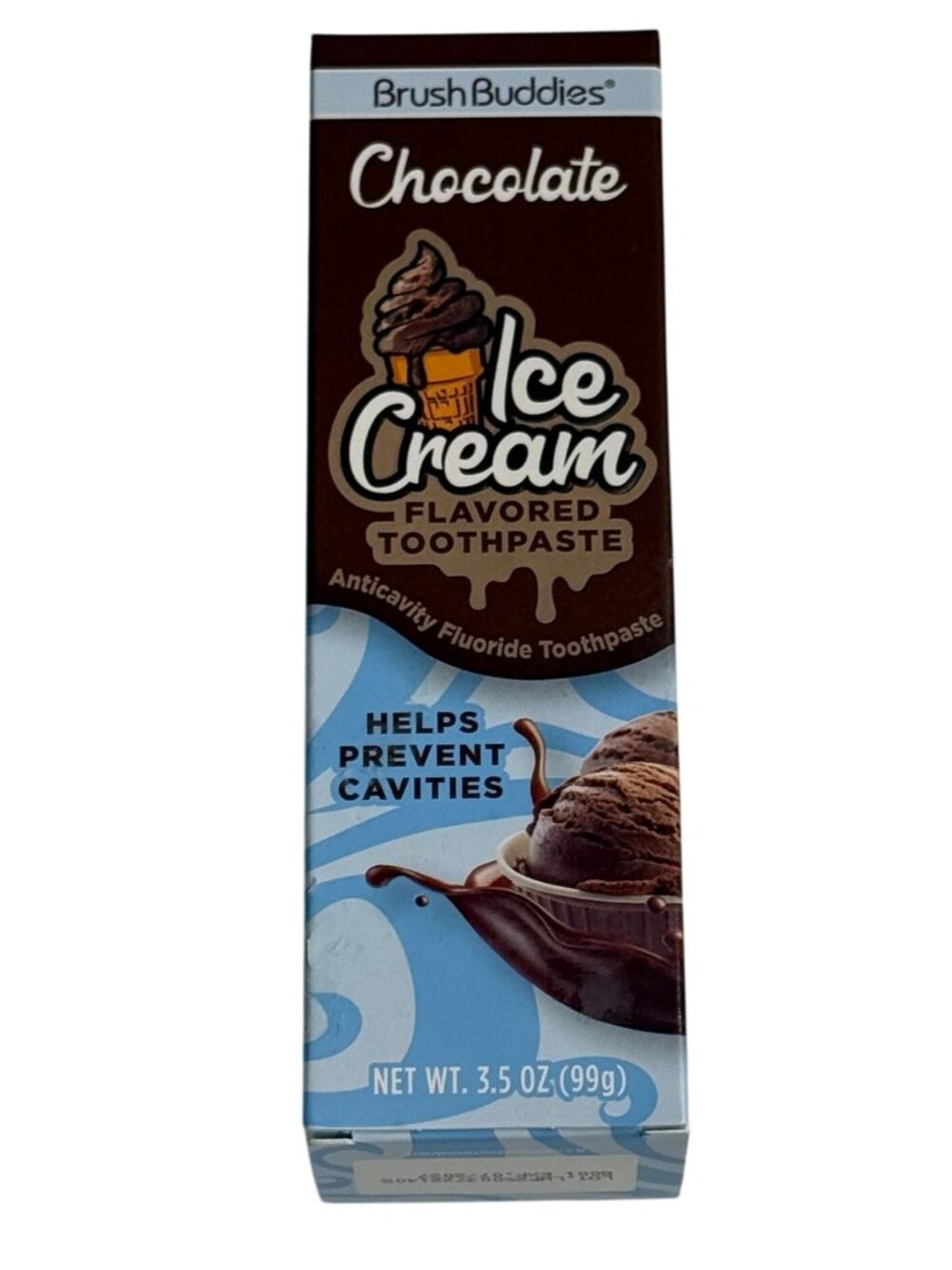 Brush Buddies Chocolate Ice Cream Toothpaste Fluoride 3.5 Oz New